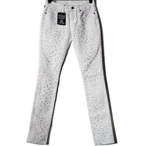 NWT Ksubi Super Skinny Black Magic Low Rise Jeans 26 Leopard Cream Tan 27x32